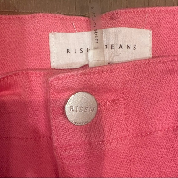Risen Jeans $68 Pink Herringbone Side Stripe Joggers Size 7/28 EUC sold out - Picture 8 of 12